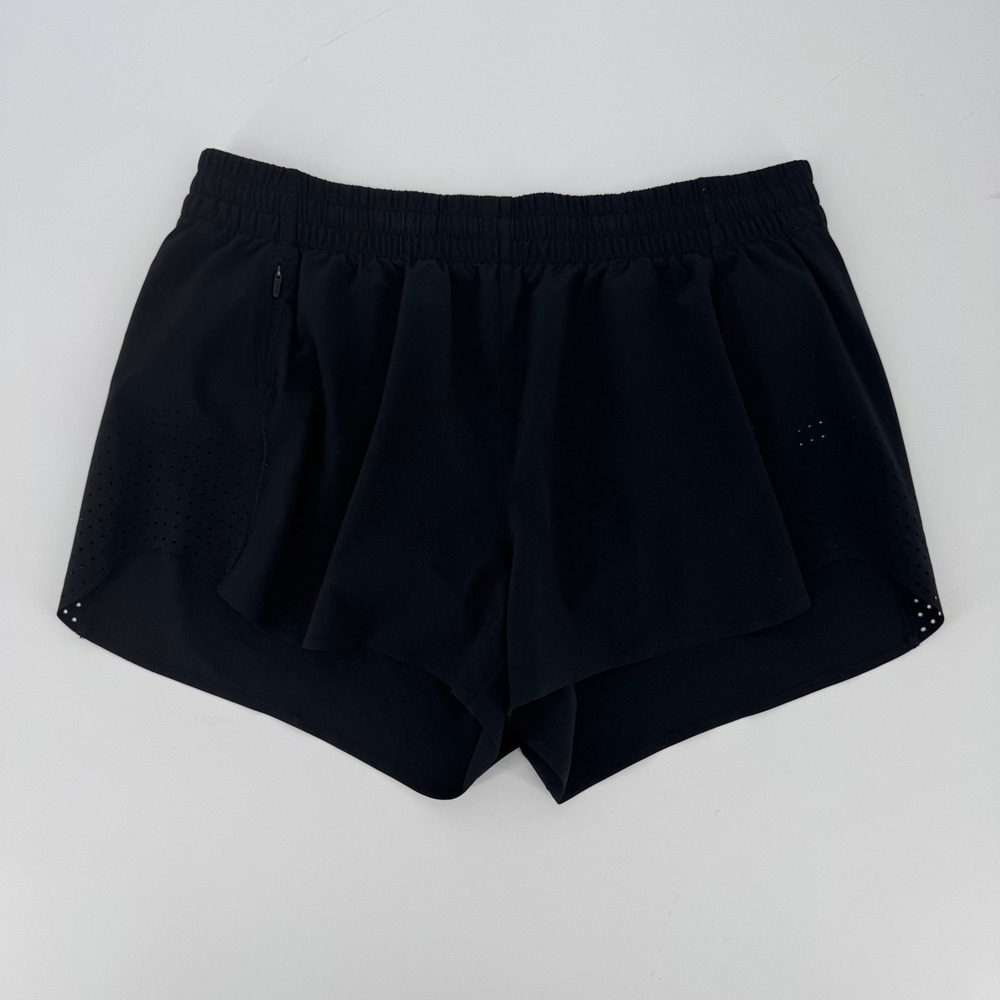 Athleta Hustle 3"‎ Short Black Running Workout Shorts Womens Medium Laser Cut